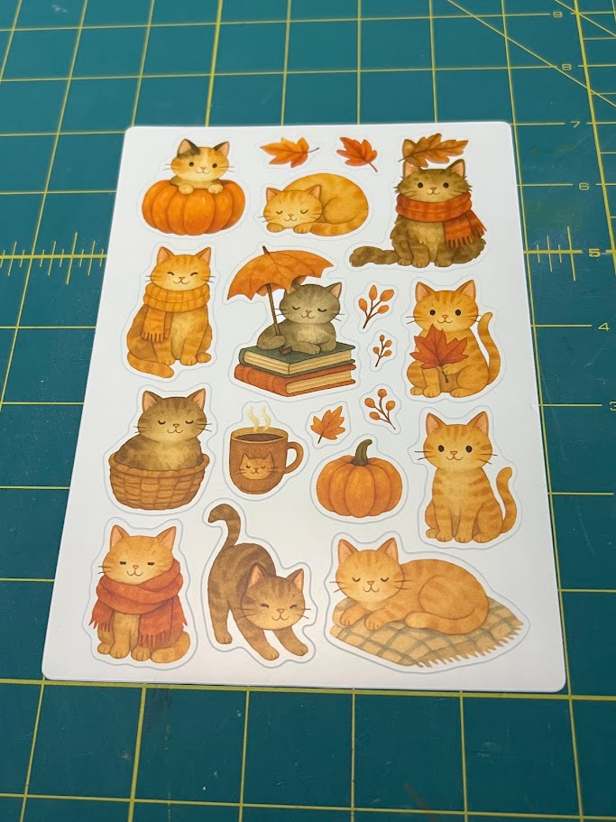 Autumn Cats Sticker Sheet