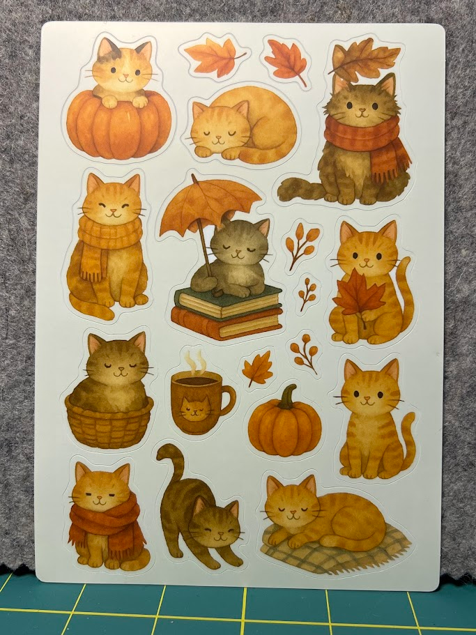 Autumn Cats Sticker Sheet