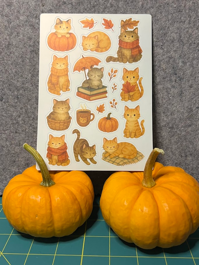 Autumn Cats Sticker Sheet
