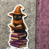 Cat Sticker, Introvert Book Club, Book Lover, Cat Lover, Halloween, Witch sticker